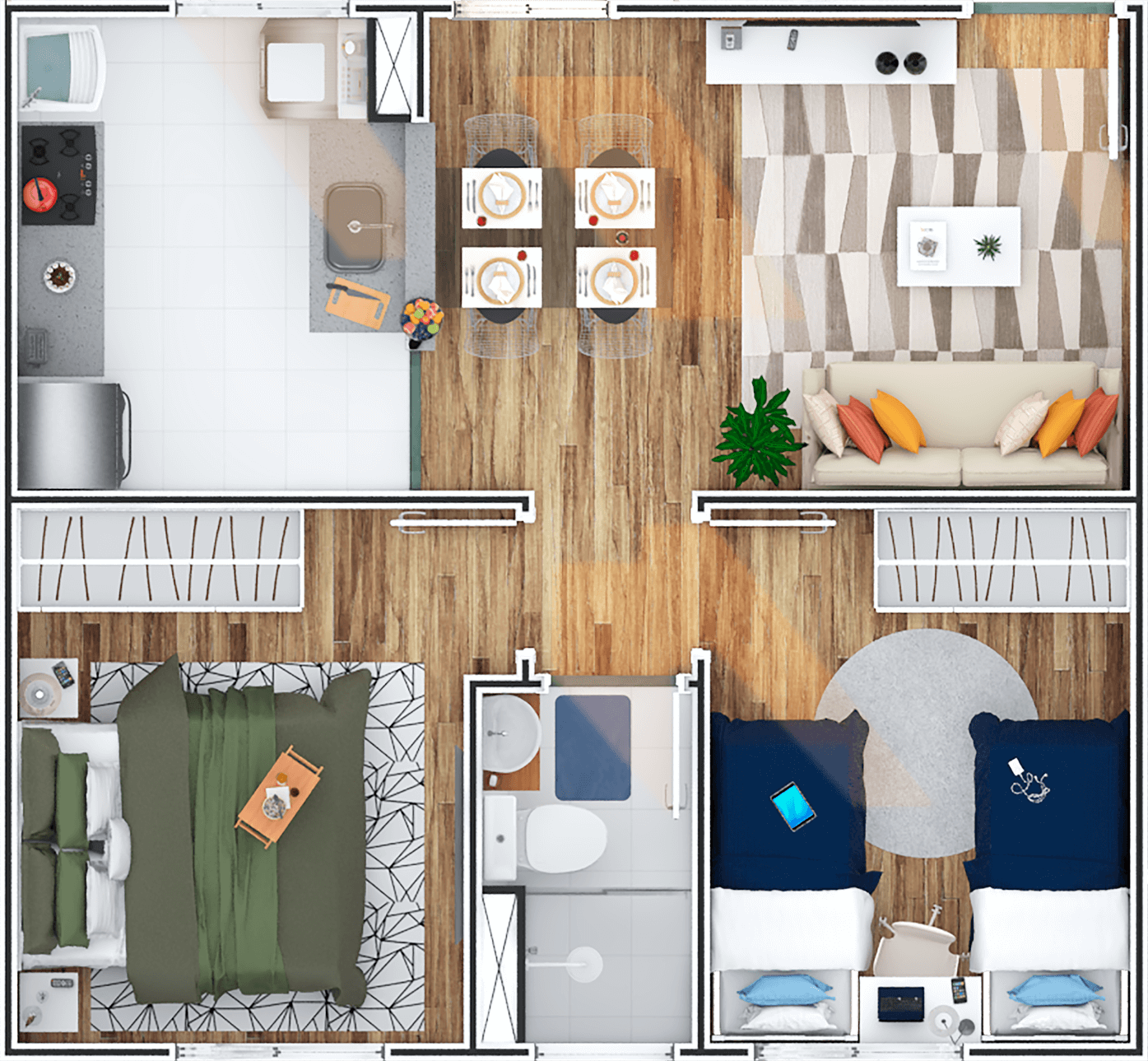 Apartamentos 2 dorms.